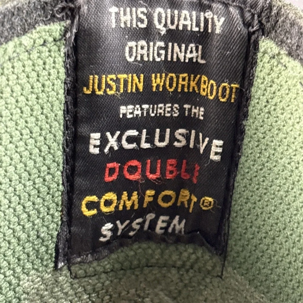 VTG Original Justin Workboots Made In USA  Leather Mens 8EE Vibram Oil Resistant